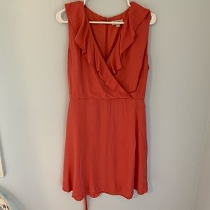 Loft size 10 coral orange sleeveless dress EUC